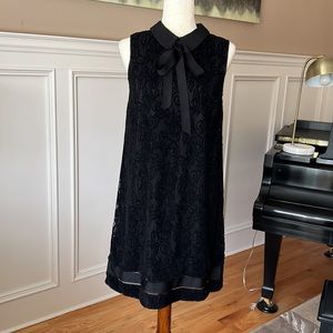Karl Lagerfeld black velvet lace dress